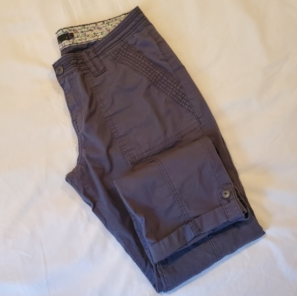 Prana Women's Mari Capri Pants‎ Roll Cuff Gray Size 8